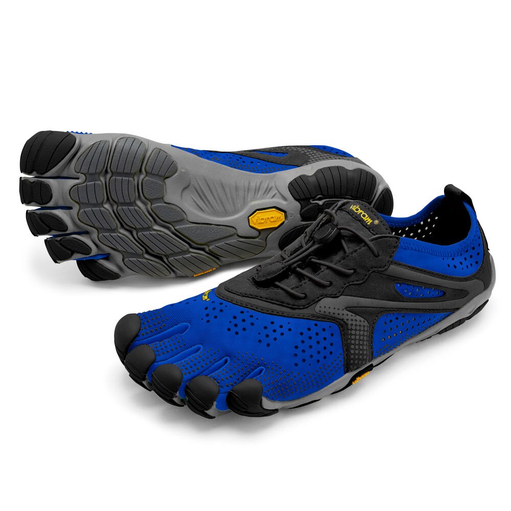 Vibram FiveFingers Heren V-Run - Hardloopschoenen Blauw/Zwart - 584390KVN